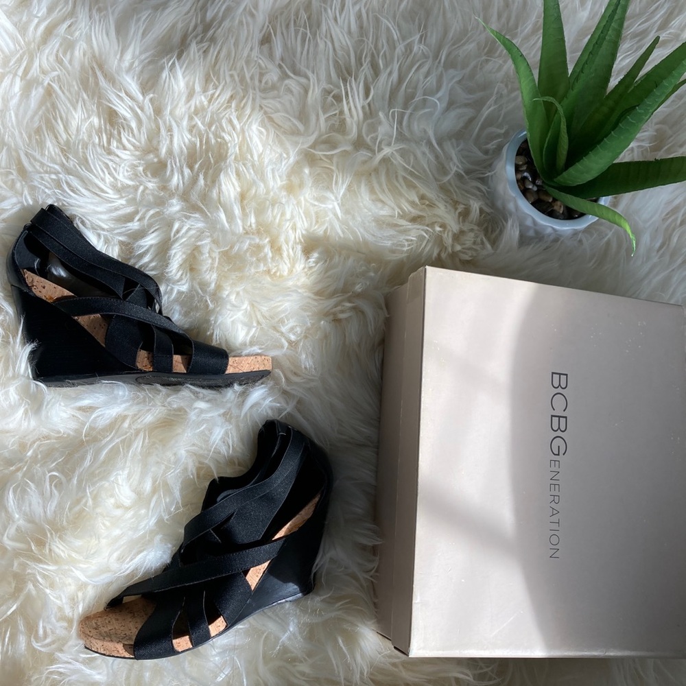 EUC BCBGeneration Wedge Sandals, 7